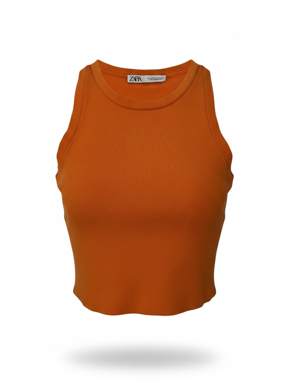 Zara Burnt Orange Ribbed Tank Top